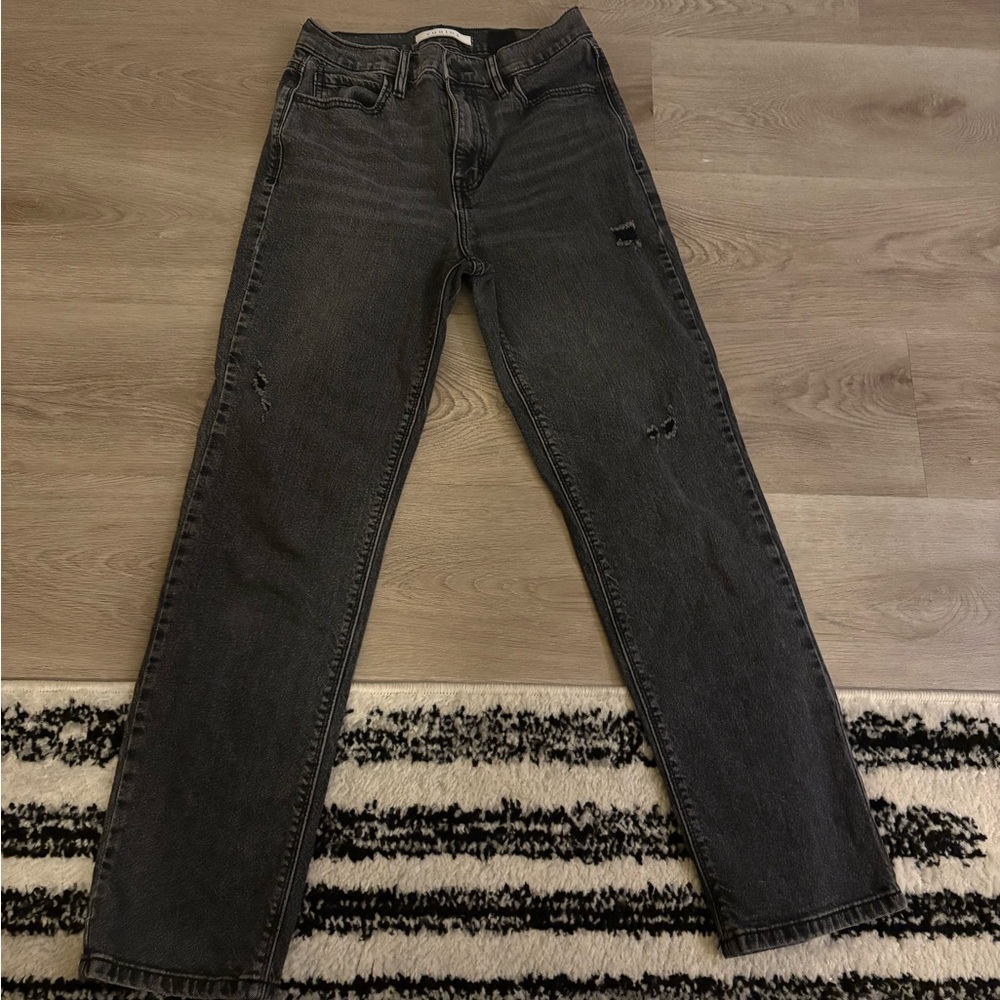 High-Rise Black Women's Straight-Leg Jeans